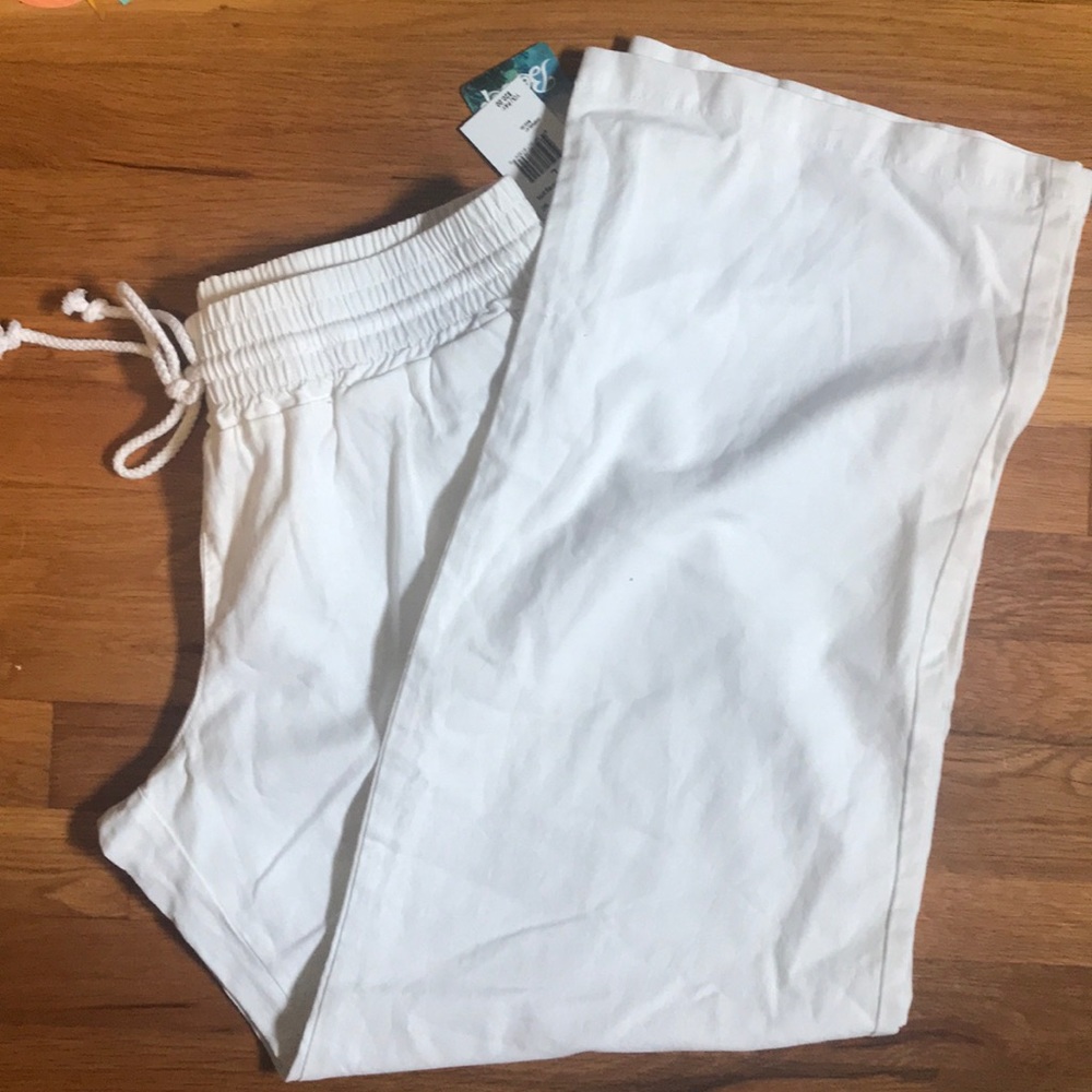 BeBop white linen and Cotton pants size L